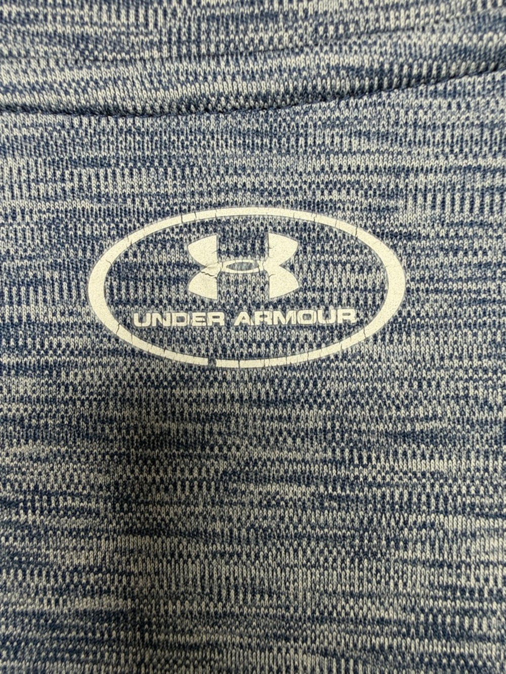 Under Armour Heathered Light Blue V-Neck Performance Tee - Picture 4 of 6